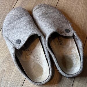 Birkenstock Gray Wool Slippers